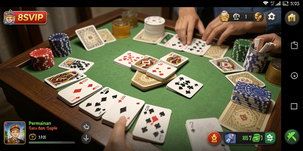 Screenshot gameplay gaple yang mendebarkan di 8SVIP.