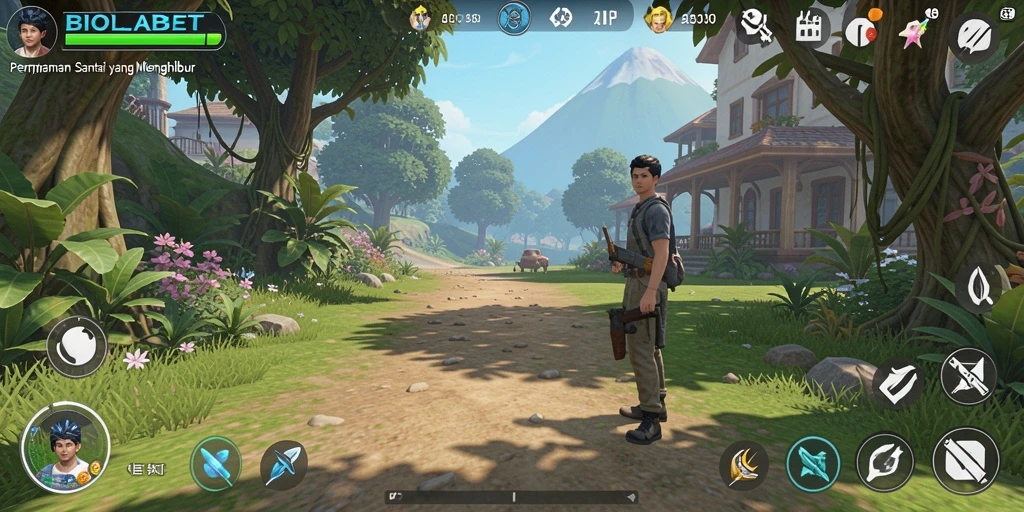 Tampilan gameplay menarik dari BIOLABET dengan warna cerah.