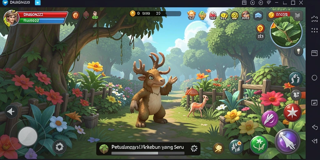Tampilan gameplay DRAGON222 dengan aktivitas berkebun yang menyenangkan.