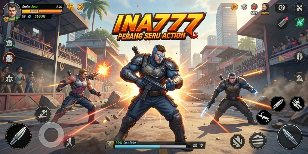 Tampilan aksi seru dari game INA777 dengan pertarungan yang mendebarkan.