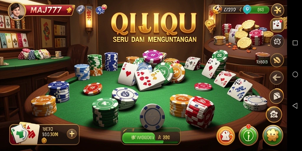 Tampilan seru gameplay QiuQiu yang menegangkan.