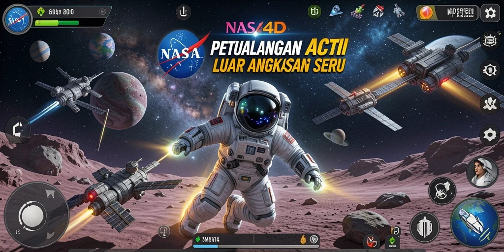 Tangkapan layar gameplay <strong>NASA4D</strong> menampilkan aksi luar angkasa yang intens dan mendebarkan.