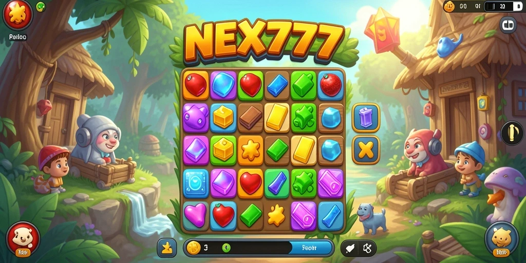 Tampilan gameplay NEX777 yang menarik dan penuh warna.