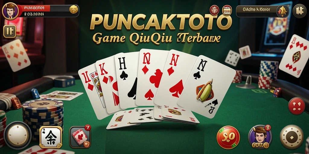 Screenshot utama PUNCAKTOTO menampilkan permainan QiuQiu yang seru.